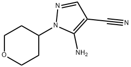 1H-Pyrazole-4-carbonitrile, 5-amino-1-(tetrahydro-2H-pyran-4-yl)- Struktur