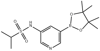 N-(5-(4,4,5,5-tetramethyl-1,3,2-dioxaborolan-2-yl)pyridin-3-yl)propane-2-sulfonamide Struktur