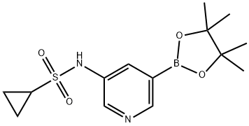 N-(5-(4,4,5,5-tetramethyl-1,3,2-dioxaborolan-2-yl)pyridin-3-yl)cyclopropanesulfonamide Struktur