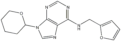 N-(2-Furanylmethyl)-9-(tetrahydro-2H-pyran-2-yl)-9H-purin-6-amine Struktur