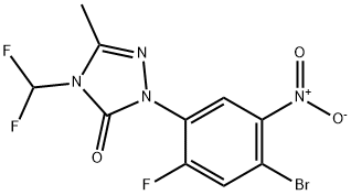 2-(4-Bromo-2-fluoro-5-nitrophenyl)-4-(difluoromethyl)-2,4-dihydro-5-methyl-3H-1,2,4-triazol-3-one Struktur