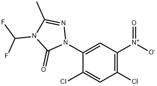 2-(2,4-Dichloro-5-nitrophenyl)-4-(difluoromethyl)-2,4-dihydro-5-methyl-3H-1,2,4-triazol-3-one Struktur