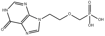 2-(6-Hydroxy-9H-purine-9-yl)ethoxymethylphosphonic acid Struktur