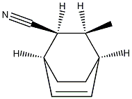 Bicyclo(2.2.2)oct-5-ene-2-carbonitrile, 3-methyl-, (1alpha,2alpha,3alpha,4alpha)- (endo,endo)- Struktur