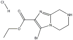 3-ブロモ-5,6,7,8-テトラヒドロイミダゾ[1,2-A]ピラジン-2-カルボン酸エチル塩酸塩 化學(xué)構(gòu)造式