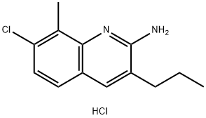 2-Amino-7-chloro-8-methyl-3-propylquinoline hydrochloride Struktur