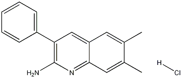 2-Amino-6,7-dimethyl-3-phenylquinoline hydrochloride Struktur