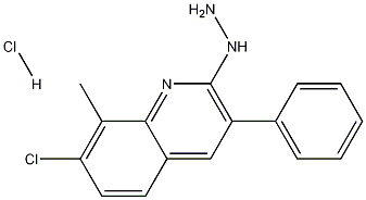 7-Chloro-2-hydrazino-8-methyl-3-phenylquinoline hydrochloride Struktur