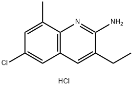 2-Amino-6-chloro-3-ethyl-8-methylquinoline hydrochloride Struktur