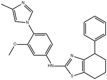 4,5,6,7-Tetrahydro-N-[3-methoxy-4-(4-methyl-1H-imidazol-1-yl)phenyl]-4-phenyl-2-benzothiazolamine Struktur