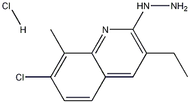 7-Chloro-3-ethyl-2-hydrazino-8-methylquinoline hydrochloride Struktur