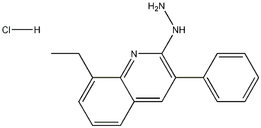 2-Hydrazino-8-ethyl-3-phenylquinoline hydrochloride Struktur