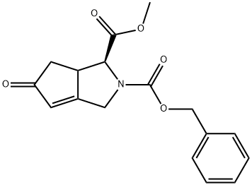 (1S)-2-benzyl 1-methyl 5-oxo-3,5,6,6a-tetrahydrocyclopenta[c]pyrrole-1,2(1H)-dicarboxylate Struktur