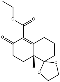 Ethyl-(8a'R)-8a'-methyl-6'-oxo-3',4',6',7',8',8a'-hexahydro-2'H-spiro[1,3-dioxolane-2,1'-naphthalene]-5'-carboxylate Struktur