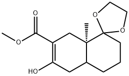 (R)-Methyl-6'-hydroxy-8a'-methyl-3',4',4a',5',8',8a'-hexahydro-2'H-spiro[1,3-dioxolane-2,1'-naphthalene]-7'-carboxylate Struktur