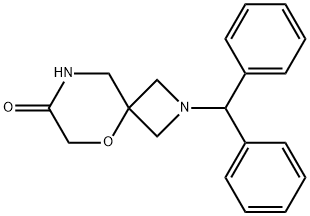 2-benzhydryl-5-oxa-2,8-diazaspiro[3.5]nonan-7-one Struktur