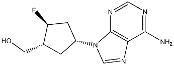 Cyclopentanemethanol, 4-(6-amino-9H-purin-9-yl)-2-fluoro-, (1A,2B,4A)- Struktur