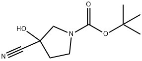 tert-butyl 3-cyano-3-hydroxypyrrolidine-1-carboxylate Struktur