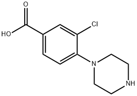 3-Chloro-4-piperazinobenzoic Acid Struktur