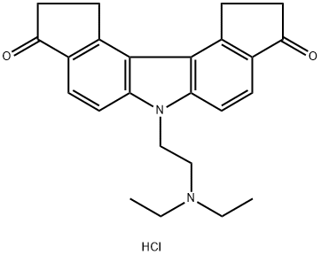 6-[2-(Diethylamino)ethyl]-10,11-dihydro-1H-dicyclopenta[c,g]carbazole-3,9(2H,6H)-dione hydrochloride Struktur