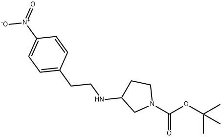 3-(4-nitrophenethylamino)pyrrolidine-1-carboxylic acid tert butyl ester Struktur