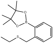 2-(2-(Ethylthiomethyl)phenyl)-4,4,5,5-tetramethyl-1,3,2-dioxaborolane Struktur