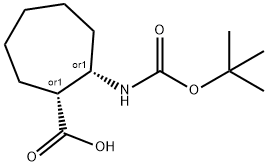 cis-2-Tert-butoxycarbonylamino-cycloheptanecarboxylic acid Struktur