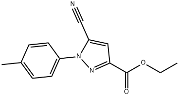 5-Cyano-1-p-tolyl-1H-pyrazole-3-carboxylic acid ethyl ester Struktur