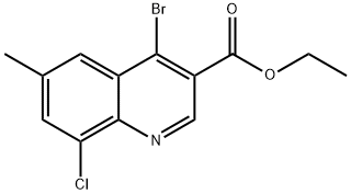 4-Bromo-8-chloro-6-methylquinoline-3-carboxylic acid ethyl ester Struktur