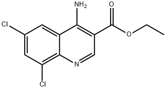 4-Amino-6,8-dichloroquinoline-3-carboxylic acid ethyl ester Struktur