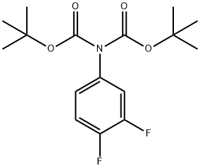 4-[N,N-Bis(tert-butoxycarbonyl)amino]-1,2-difluorobenzene Struktur