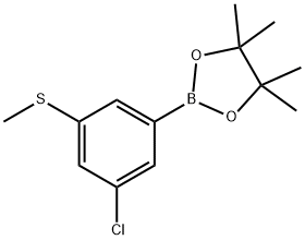 2-(3-Chloro-5-(methylthio)phenyl)-4,4,5,5-tetramethyl-1,3,2-dioxaborolane Struktur