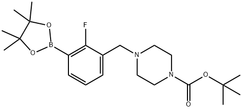 tert-Butyl 4-(2-fluoro-3-(4,4,5,5-tetramethyl-1,3,2-dioxaborolan-2-yl)benzyl)piperazine-1-carboxylat95% Struktur