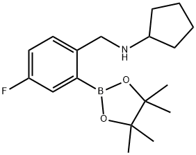 N-(4-Fluoro-2-(4,4,5,5-tetramethyl-1,3,2-dioxaborolan-2-yl)benzyl)cyclopentanamine Struktur