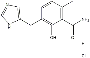 2-Hydroxy-3-(1H-imidazol-5-ylmethyl)-6-methylbenzamide Hydrochloride Struktur