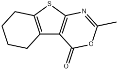 5,6,7,8-tetrahydro-2-methyl-4H-[1]benzothieno[2,3-d][1,3]oxazin-4-one Struktur