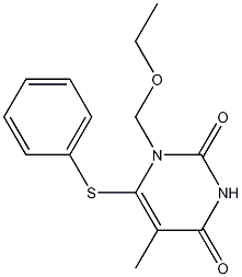 1-(Ethoxymethyl)-5-methyl-6-(phenylthio)pyrimidine-2,4(1H,3H)-dione Struktur