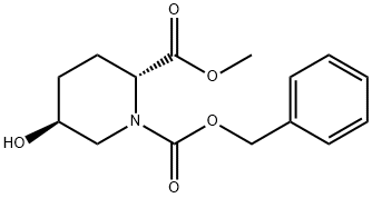 (2R-trans)-5-Hydroxy-1,2-piperidinedicarboxylic acid 2-methyl 1-benzyl ester Struktur