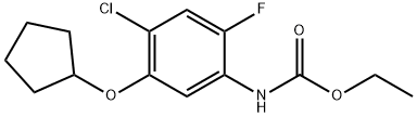 ethyl 4-chloro-5-(cyclopentyloxy)-2-fluorophenylcarbamate Struktur