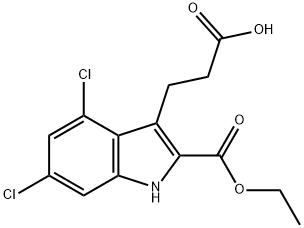 4,6-Dichloro-2-(ethoxycarbonyl)-1H-indole-3-propanoic acid Struktur