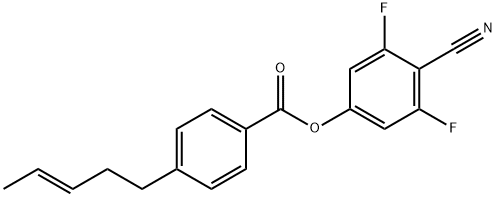 Benzoic acid, 4-(3-pentenyl)-, 4-cyano-3,5-difluorophenyl ester, (E)- Struktur