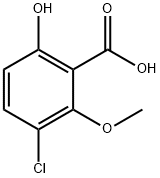 3-chloro-6-hydroxy-2-methoxybenzoic acid Struktur