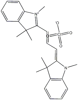 1,3,3-Trimethyl-2-[3-(1,3,3-trimethyl-2-indolinylidene)propenyl]-3H-indolium perchlorate Struktur