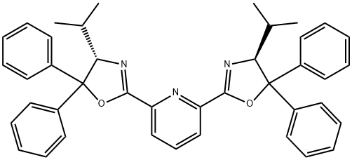 2,6-Bis[(4S)-4,5-dihydro-4-(1-methylethyl)-5,5-diphenyl-2-oxazolyl]pyridine Struktur