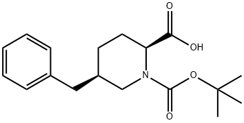 1,2-Piperidinedicarboxylic acid, 5-(phenylmethyl)-, 1-(1,1-dimethylethyl) ester, cis- (9CI) Struktur