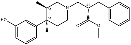 (alphaS,3R,4R)-4-(3-Hydroxyphenyl)-3,4-dimethyl-alpha-(phenylmethyl)-1-piperidinepropanoic acid methyl ester Struktur