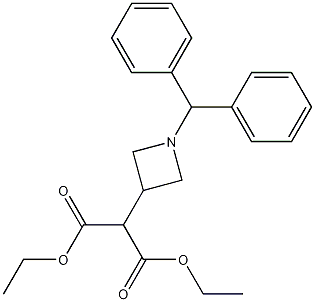 2-(1-benzhydryl-azetidin-3-yl)malonic acid diethyl ester Struktur