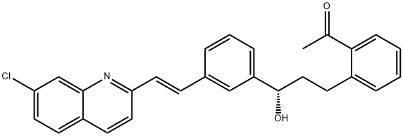 1-[2-[(3S)-3-[3-[(1E)-2-(7-Chloro-2-quinolinyl)ethenyl]phenyl]-3-hydroxypropyl]phenyl]acetate Struktur