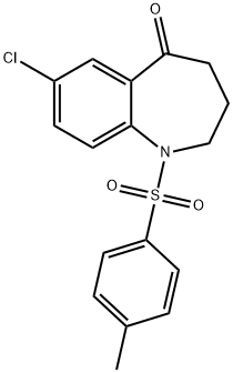 7-Chloro-1,2,3,4-tetrahydro-1-[(4-methylphenyl)sulfonyl]-5H-1-benzazepin-5-one Struktur