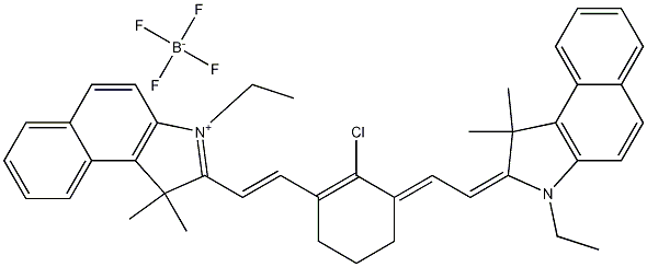 2-[2-[2-Chloro-3-[2-(3-ethyl-1,3-dihydro-1,1-dimethyl-2H-benz[e]indol-2-ylidene)ethylidene]-1-cyclohexen-1-yl]ethenyl]-3-ethyl-1,1-dimethyl-1H-benz[e]indolium tetrafluoroborate(1-) Struktur